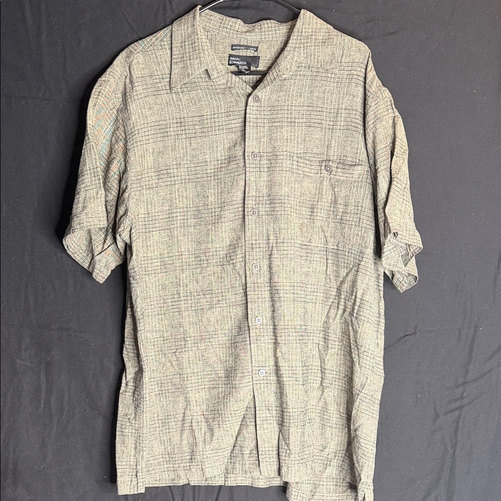 Men's Casual Button Down Shirt - Beige by Cubavera